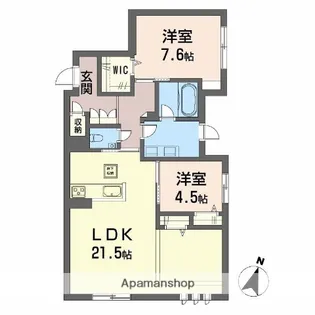 BALLOONFLOWER SOUTH【1階】の間取り