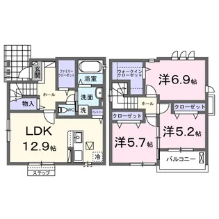 広島県安芸郡府中町鶴江1丁目【一戸建】の間取り