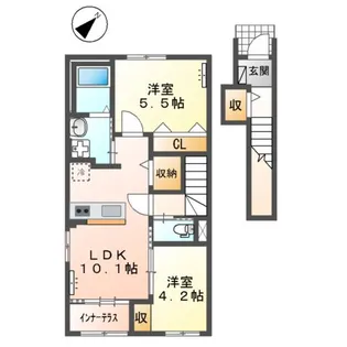 エトワール恵島【2階】の間取り