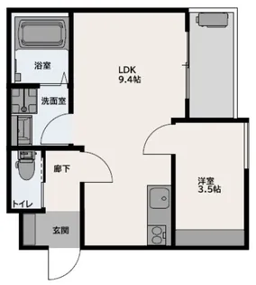 グランビア江波栄町【1階】の間取り
