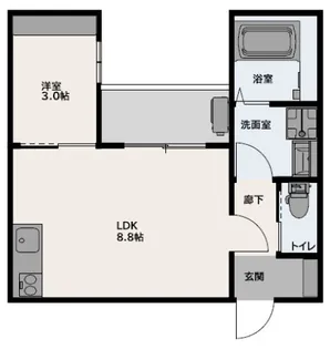 グランビア江波栄町【2階】の間取り