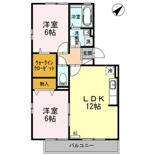 セジュール影橋B棟【3階】の間取り