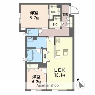 セントラル山田【1階】の間取り