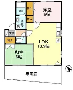 パティオ A棟【A101号室】の間取り