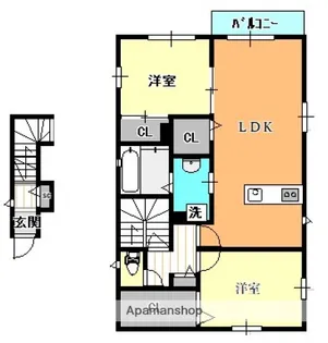 ベルリード住吉【2階】の間取り