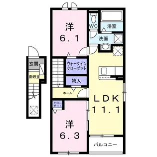 グリュンヴェルデ【2階】の間取り