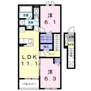 グリュンヴェルデ【2階】の間取り