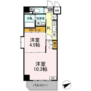 スリヴェール祇園【1階】の間取り