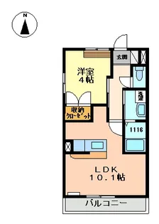 レジデンス堀越【1階】の間取り