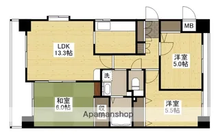 ハウスバーンフリート舟入南【3階】の間取り