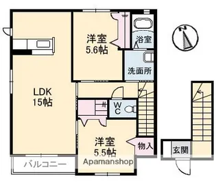 スカイロード B棟【2階】の間取り
