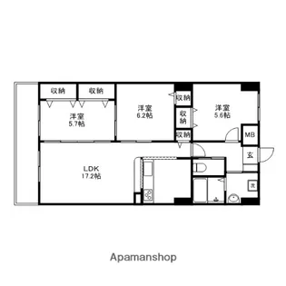 エフハリスト【6階】の間取り