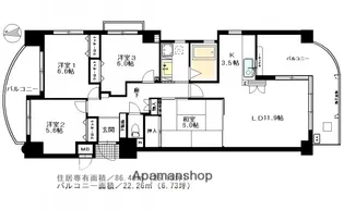 アスティア幟町【2階】の間取り