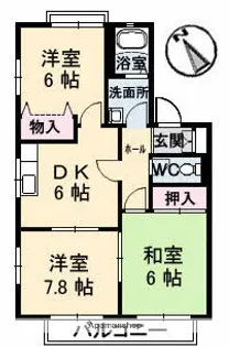 ボービラージュ中山台 B棟【2階】の間取り