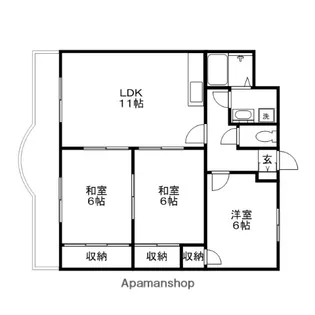 ロイヤルシティー Ⅱ【2階】の間取り