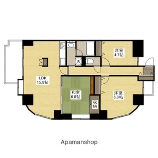 シーブリーズ東原弐番館【4階】の間取り