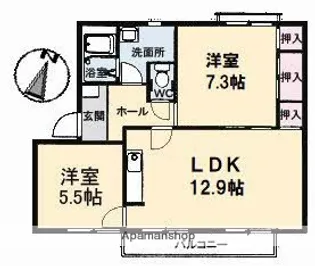 フレグランス上野【2階】の間取り
