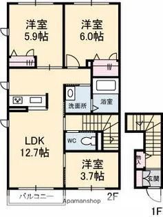 サンガーデン江波【2階】の間取り
