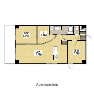ヴィラブランシュ住田【5階】の間取り