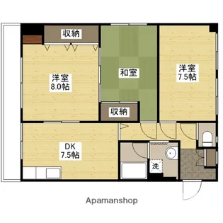 河原マンション【303号室】の間取り