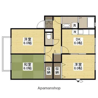 ヴィラ・ハナミズキB棟【1階】の間取り