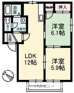 フレグランス中山台D棟【2階】の間取り