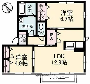 ラフォート己斐上【2階】の間取り