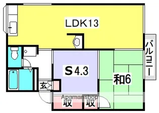 新田ハイツA棟【1階】の間取り