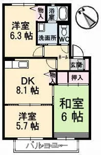 ディアスTANAKA C棟【2階】の間取り