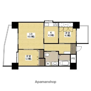 ネスト西かすみ【5階】の間取り
