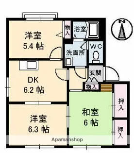 メゾン佐方【2階】の間取り