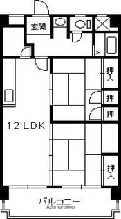三滝コーポラス【704号室】の間取り