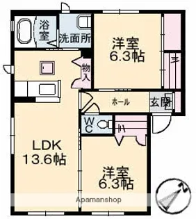 M’S PRONUBE 弐番館【1階】の間取り