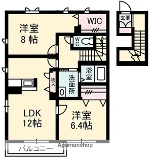 デルマール楽々園【2階】の間取り