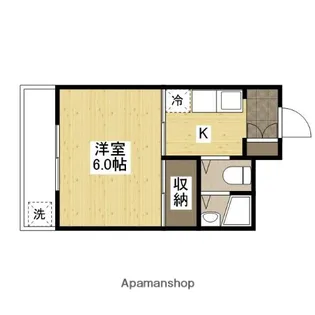 第6みぞたコーポ【3階】の間取り