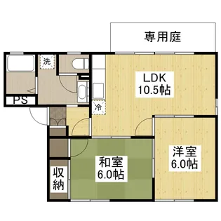 ボービラージュ坂本C棟【1階】の間取り