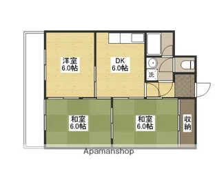 ハイネス横川【6階】の間取り