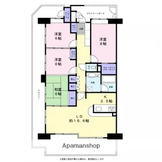ジェイシティ宇品西ベイタウン【13階】の間取り
