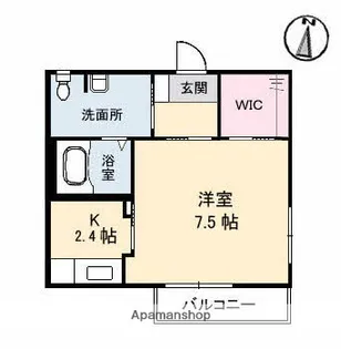 サニーハイツタマキ Ⅱ【1階】の間取り