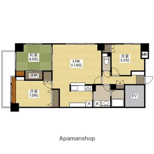ホウライツルビル【7階】の間取り