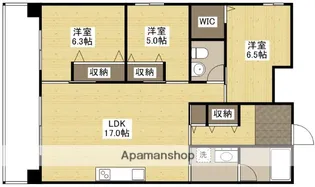 ライフメント平和大通り【13階】の間取り