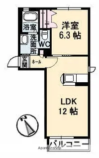 アルカサル B棟【2階】の間取り