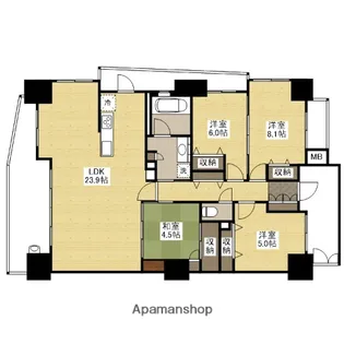 BELISTA祇園【12階】の間取り