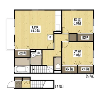 パティオD B棟【2階】の間取り