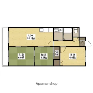 コーポサンシャイン【4階】の間取り