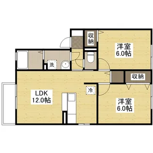 2LDKの間取り画像