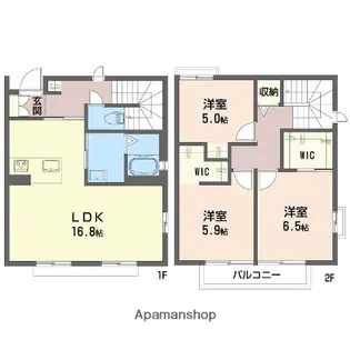 サニーコート B棟【1階】の間取り