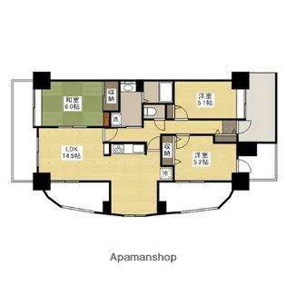 シーブリーズ東原壱番館【4階】の間取り