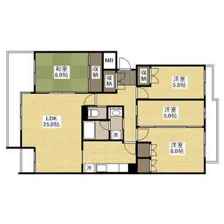 ウェール庚午【3階】の間取り