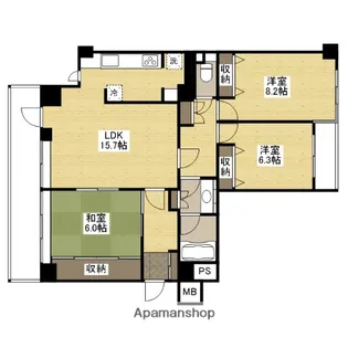 ヒルズステージⅠ番館【8階】の間取り